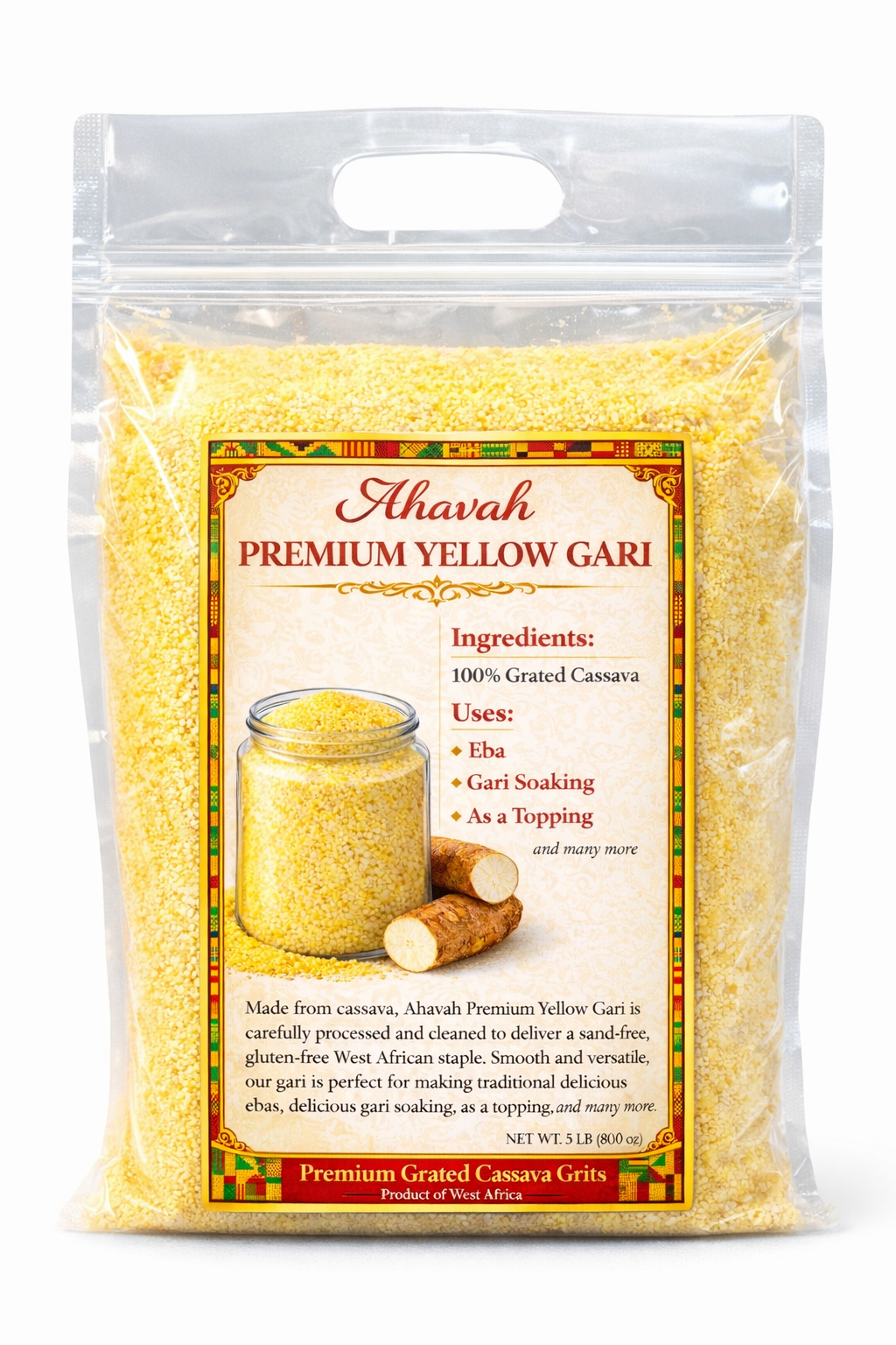 Ahavah Premium Gari (Yellow/White)
