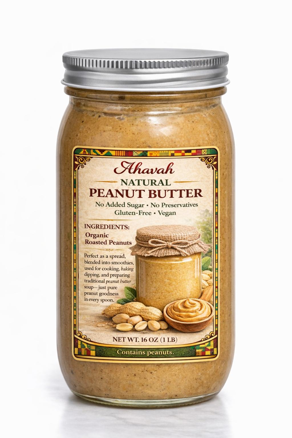 AHAVAH NATURAL PEANUT BUTTER
